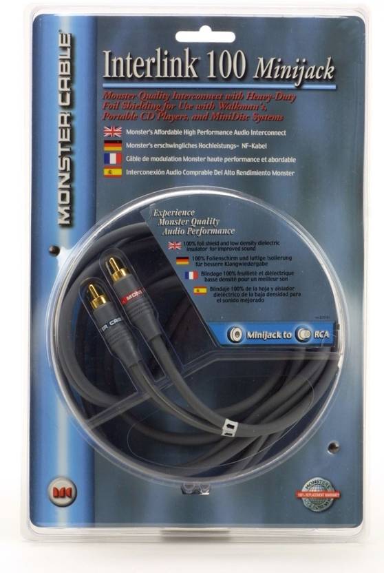 Monster Interlink 100 RCARCA Stereo Interconnect Cable 2 m 6.6 m Foil