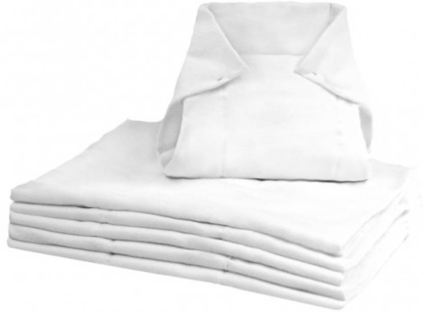 Kushies Pre-Fold Diapers White Pack of 6 - New Born