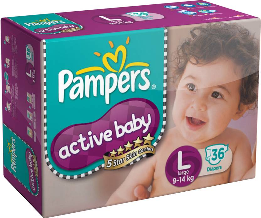 Pampers Active Baby Diapers Taped Large Size Buy 36 Pampers