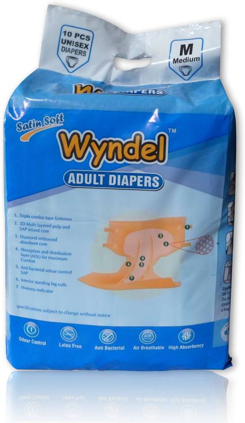Wyndel Adult Diapers Combo of 8 Packets - Medium