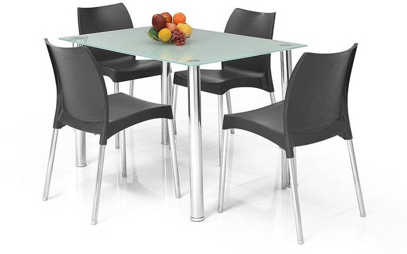 Home by nilkamal Napoli Glass 4 Seater Dining Set Price in India Buy