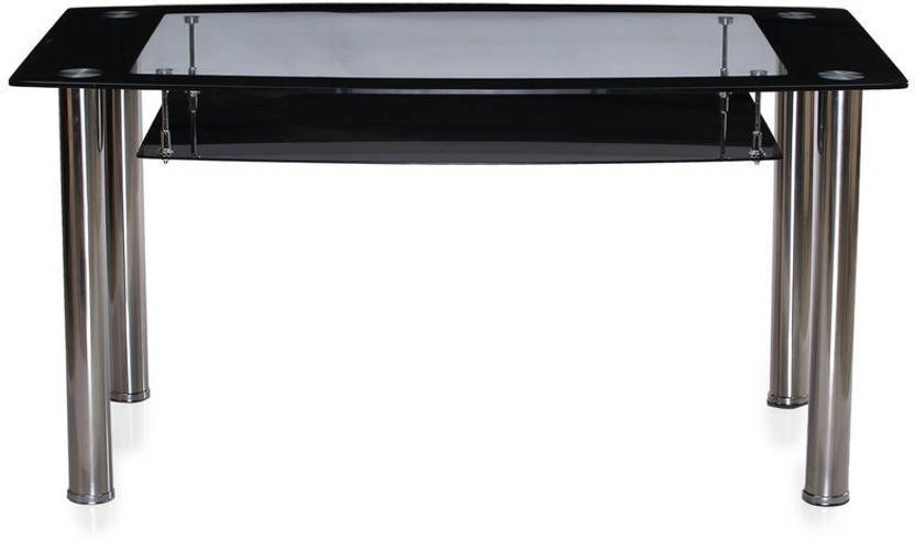 Nill Jasmine Gl 6 Seater Dining Table Price In India Nill Jasmine Gl 6 Seater Dining Table Finish Color Black