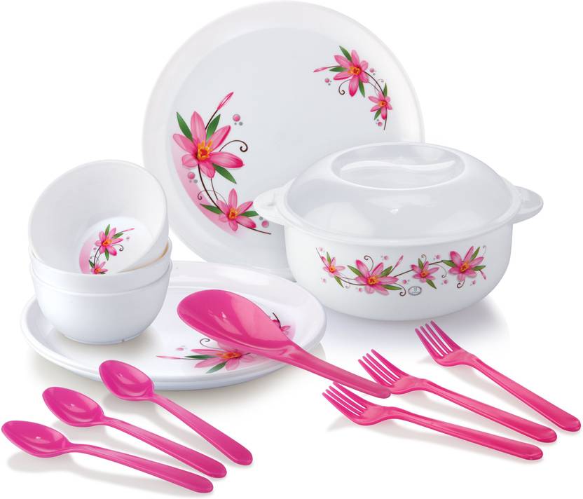Joyo Fiesta Microwave Safe 14 Pcs Pink Dinner Set Price In India Joyo Fiesta Microwave Safe 14 Pcs Pink Dinner Set Plastic