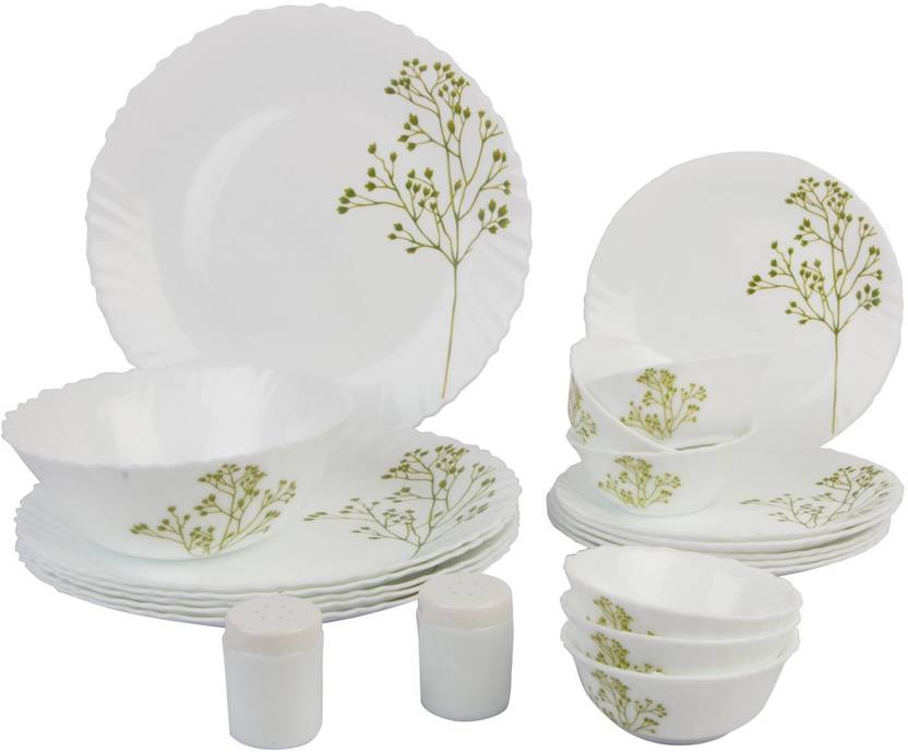 LAOPALA Pack of 23 Opalware blissful green Dinner Set Price in India - Buy LAOPALA Pack of 23 