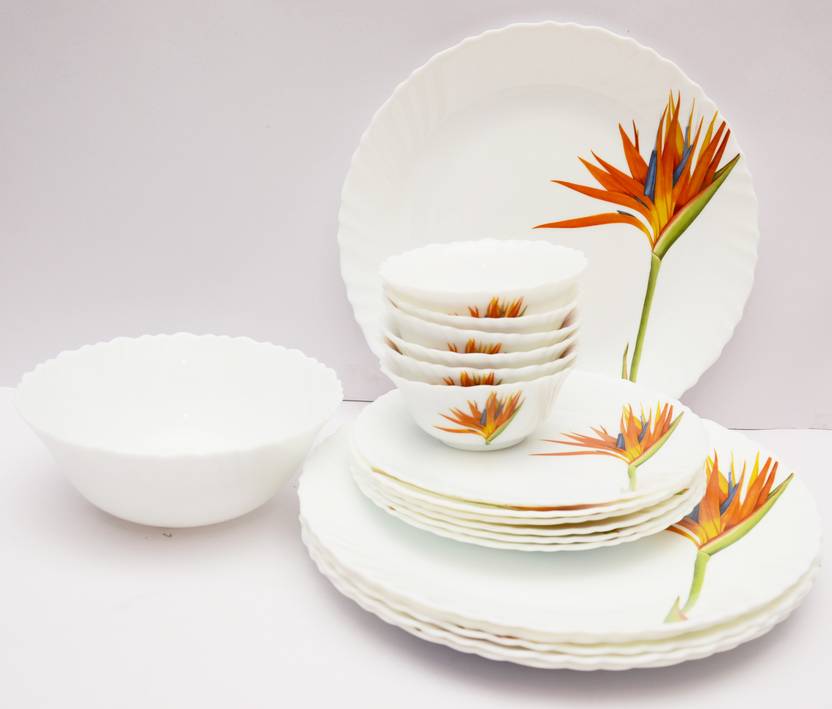 LAOPALA Pack of 13 Ceramic Flaming Grace Dinner Set Price in India Buy LAOPALA Pack of 13