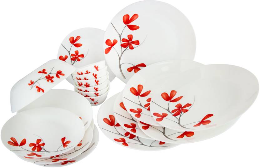 LAOPALA Pack of 19 Glass Diva Dinner Set Price in India Buy LAOPALA