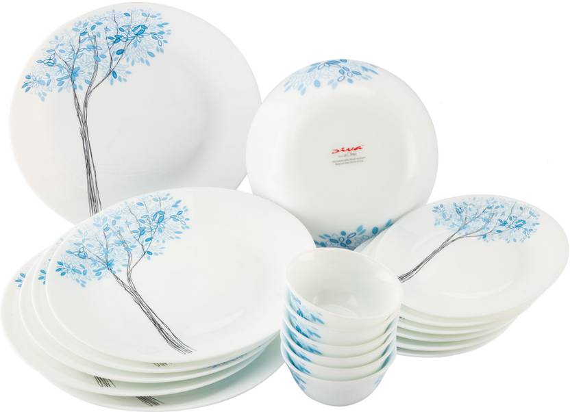 LAOPALA Pack of 19 Glass Diva Dinner Set Price in India Buy LAOPALA Pack of 19 Glass Diva