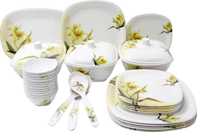 melamine Pack of 34 Melamine Dinner Set Price in India Buy melamine