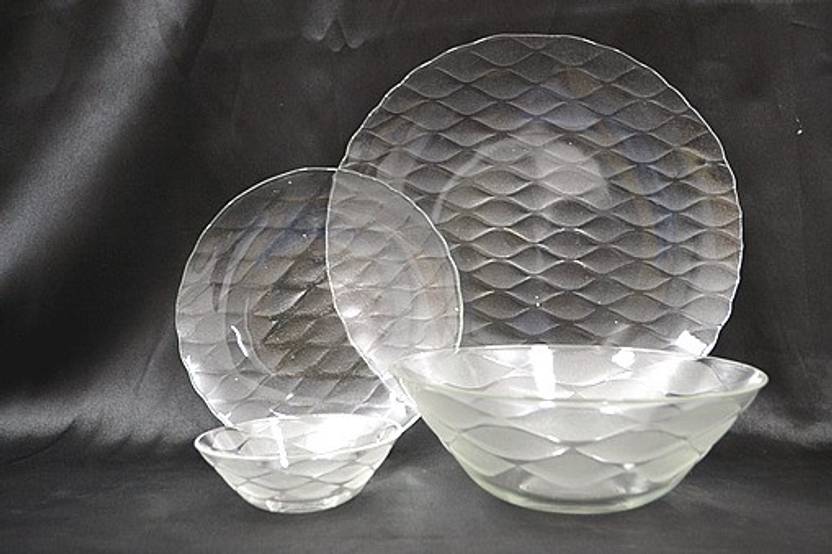 Yera Pack of 14 Glass GlasswareGourmet C Glass Dinner Set Price in