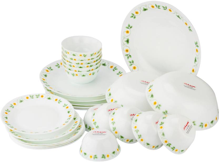 LAOPALA Pack of 27 Glass Diva Dinner Set Price in India Buy LAOPALA Pack of 27 Glass Diva