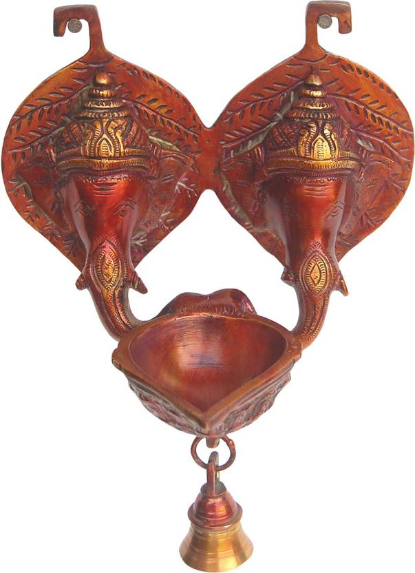 Aakrati Wall Hanging Oil Lamp With Bell By Brass Aakrati Wall Hanging Oil Lamp With Bell By Brass Diya