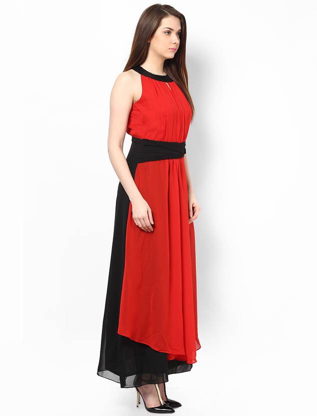 Athena Women's Maxi Red, Black Dress