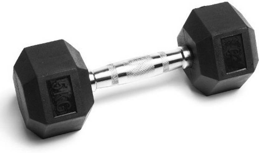 Gymnasio Rubber Coated Hex Single 5 Kg Fixed Weight Dumbbell Gymnasio Rubber Coated Hex Single 5 Kg Fixed Weight Dumbbell