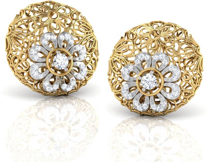 Caratlane Melantha Trellis Yellow Gold 18kt Diamond Stud Caratlane Melantha Trellis Yellow Gold 18kt Diamond Stud