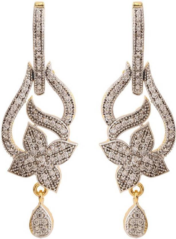 Flipkart Rajwada Arts Gold Colored Cubic Zirconia Br Rajwada Arts Gold Colored Cubic Zirconia Br Traditional Hanging Earring Dangle