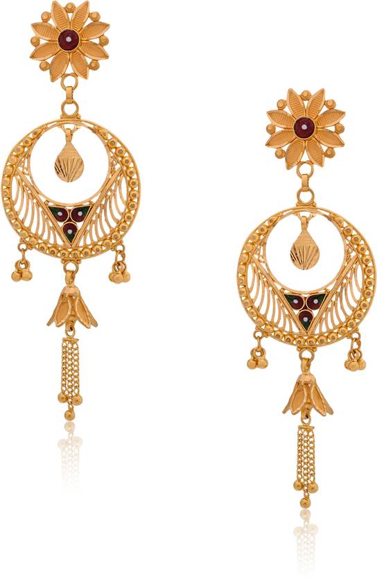 yellow earrings flipkart