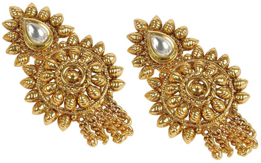 Flipkart Muchmore South Indian Traditional Design Made Muchmore South Indian Traditional Design Made Polki Earrings For Women Alloy Jhumki Earring