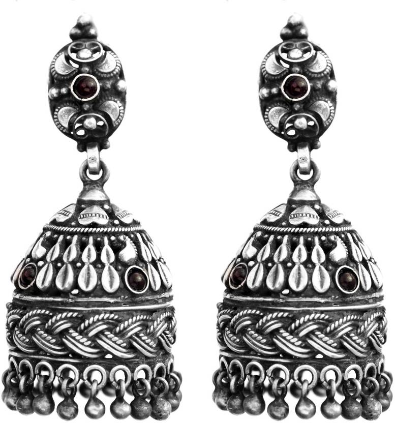 Page Large Vertical At Exotic India Knotted Rope Umbrella Chandelier South Indian Temple Jewelry Sterling Silver Jhumki Earring