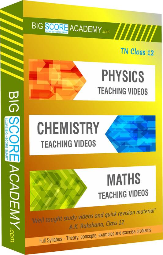 BigScoreAcademy.com Tamil Nadu Samacheer Kalvi Class 12 Combo Pack - Physics, Chemistry and Maths Full Syllabus Teaching Video