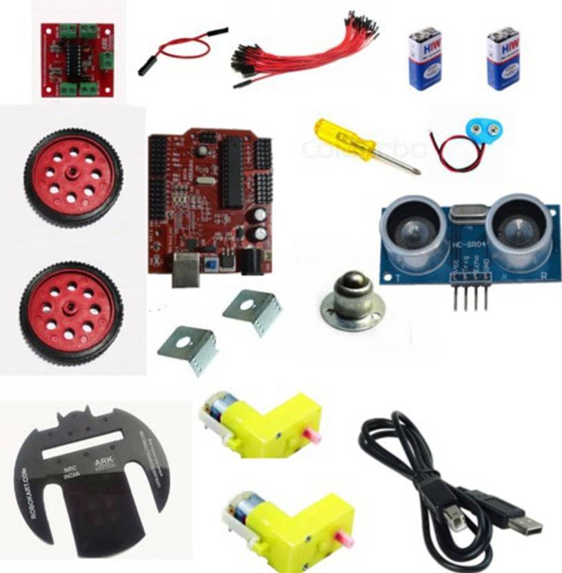 Robokart Obstacle avoidance robot complete kits with Arduino Automotive