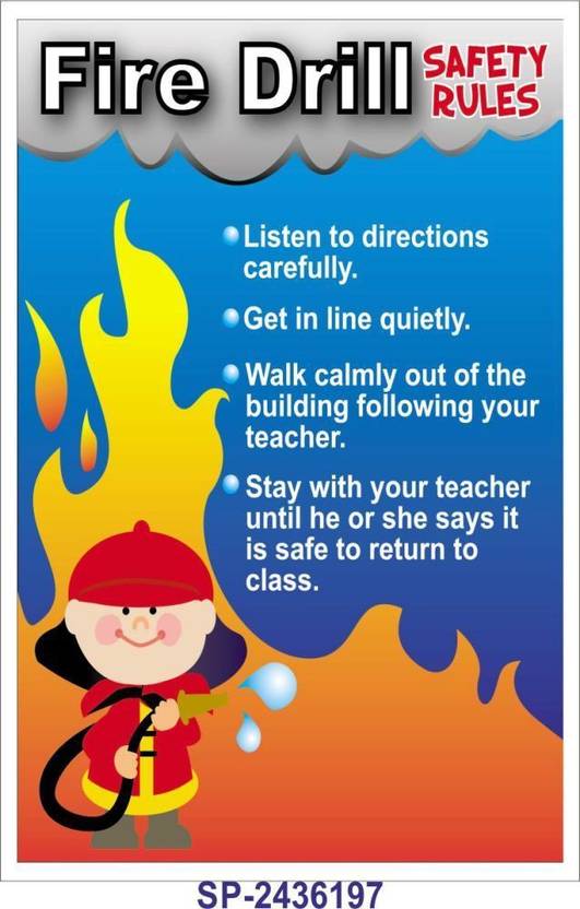 Fire drill safety rules Poster Emergency Sign Price in