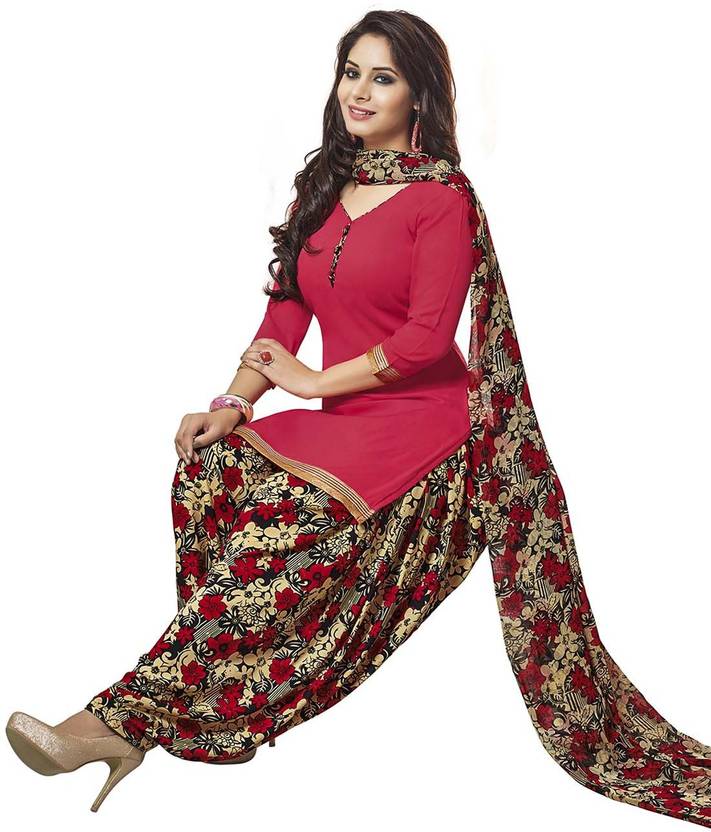 Jevi Prints Synthetic Printed, Solid Salwar Suit Dupatta Material