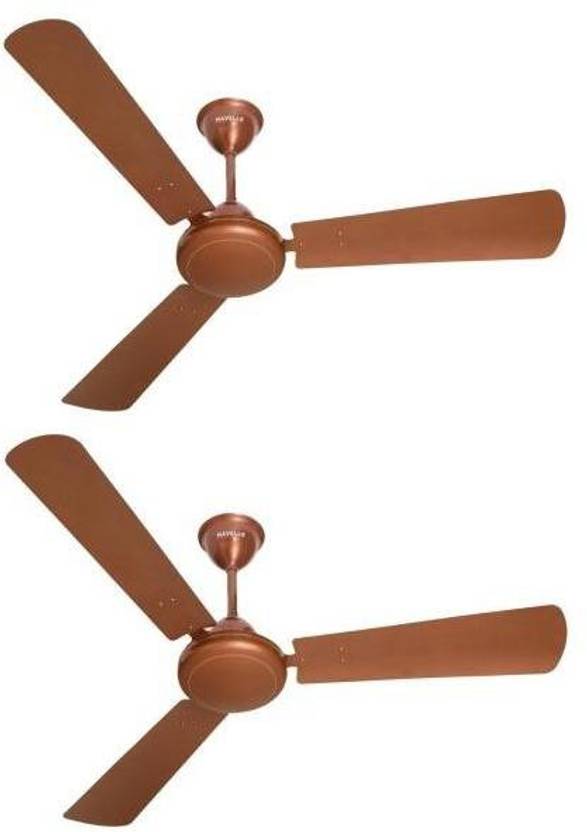 Havells Ss 390 Brown 1200mm Pack Of 2 3 Blade Ceiling Fan Price
