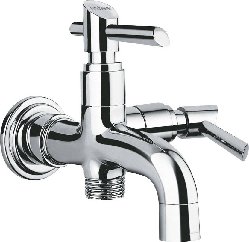 Hindware F110003CP Immacula 2 in 1 Bib Cock with Wall Flange Twin Elbow Valve Faucet Price in