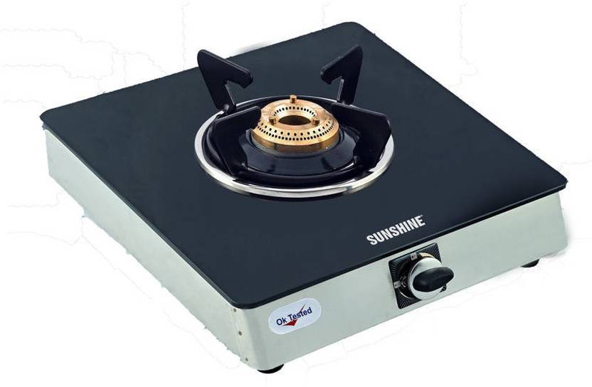 SUNSHINE Single Burner Alfa Ss Toughened Glass Manual Gas Stove Price