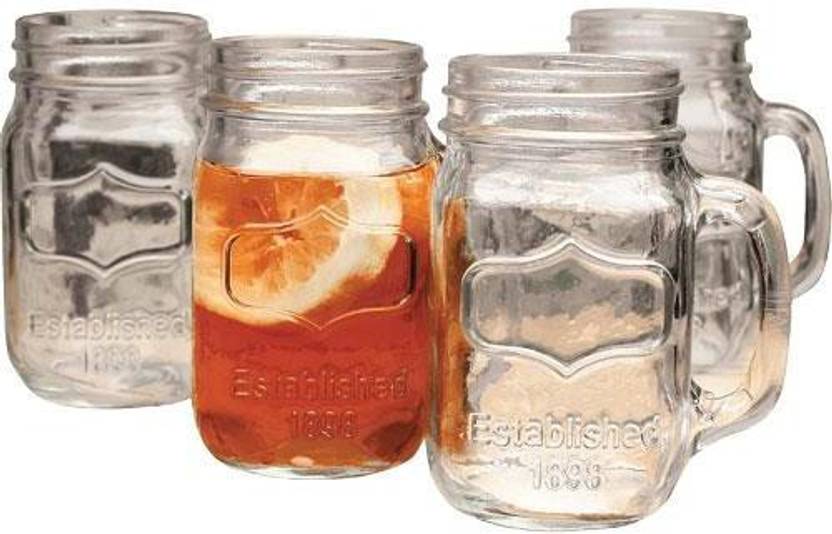 Its Our Studio (Pack of 4) Mason Jar without lid Glass Set Price in