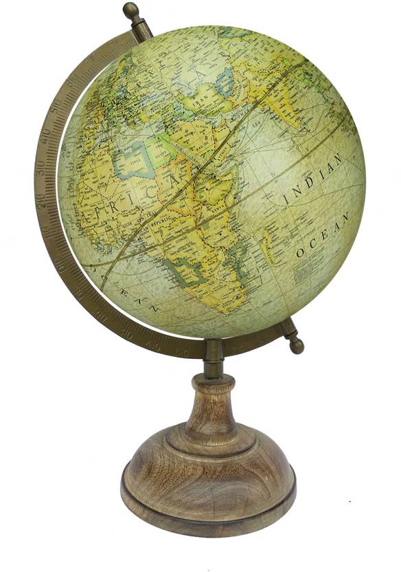 Globeskart Vintage Paris Green With Wooden Base And Brass Finish Arc Globeskart Vintage Paris Green With Wooden Base And Brass Finish Arc Desk Table Top Political