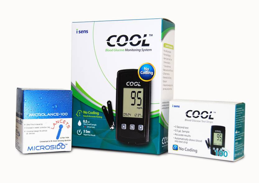 iSENS COOL WITH GLUCOSE STRIPS 100 AND LANCET 100 NOS Price in India