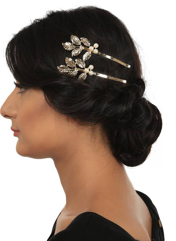 Prita 2 Gold Branch Side Pin Hair Clip Price In India Buy Prita