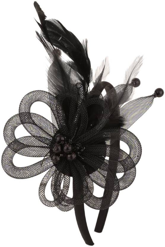 Sanjog Retro Feather Mesh Net Flower Hat Fascinators Hairband