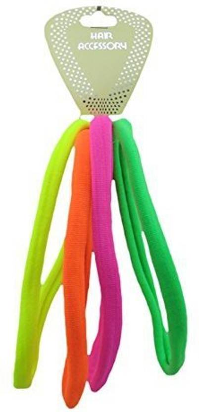 Fashion Blue Elastic Hair Bands Large Ponytail Holder No Stitch