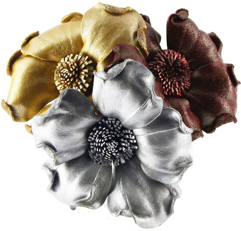 Boond Floral Leather Hair Clutcher 3 Flowers Hair Claw Price In