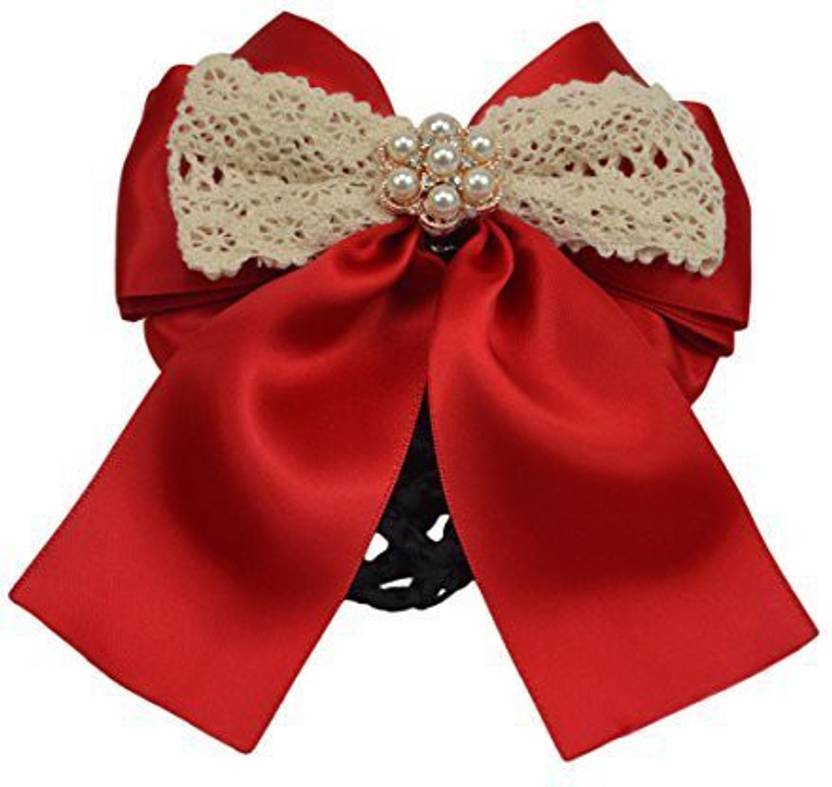 Generic 4 7 Quot Women Bun Cover Net Snood Bowknot Decor Barrette