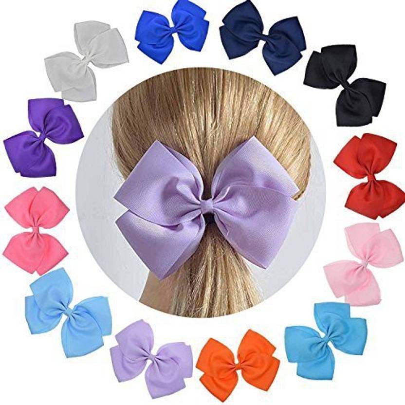 Generic Lclhb 12pcs Cute Extra Large Hair Bows Simple Alligator Hair