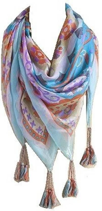 Natural Life Silk Scarf Headband Pink Purple Flower Head Band