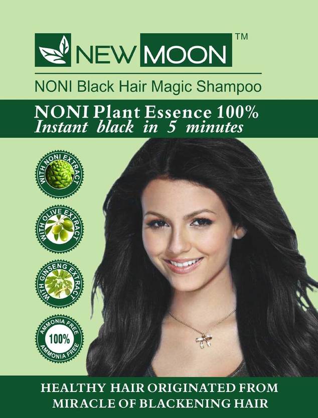 New Moon Pack Of 20 Pcs 15 Ml Noni Shampoo Black Hair Color