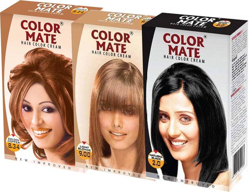 Color Mate Golden Copper Light Blonde Natural Black Hair Color