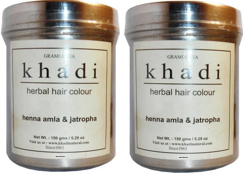 KHADI NATURAL Henna Amla & Jatropha (Pack of 2) , Dark Red Price in