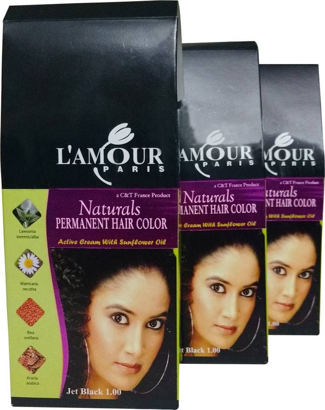 L Amour Paris Naturals Jet Black 1 00 Set Of 3 Cream Permanent