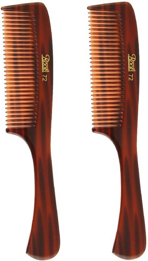 Roots Brown Wide Teeth Comb With Handle For Wavy Curly Hair