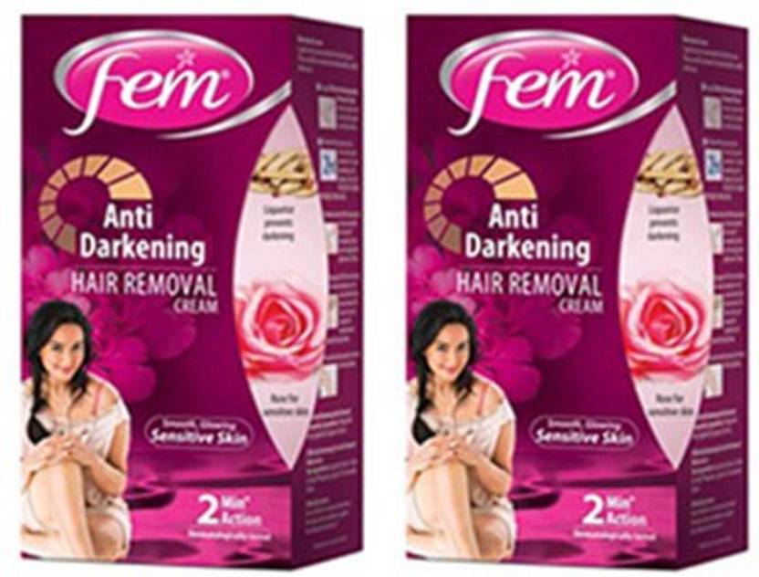 Fem Anti Darkening Hair Removal Cream Rose Pack Of 2 Cream Price