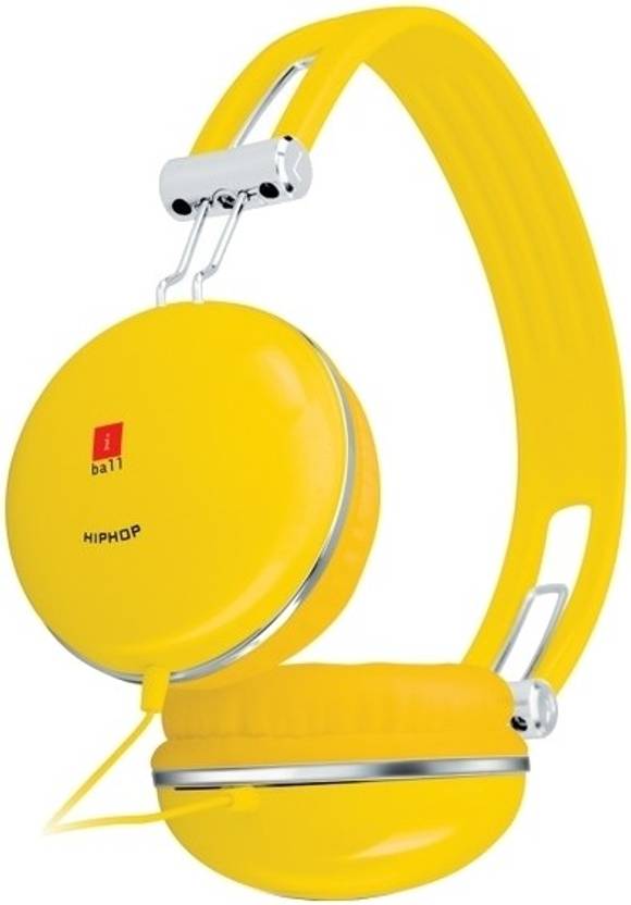 iBall Hiphop Yellow Wired Headphones