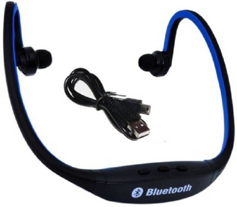 Aomax Sports For Men & Women Wireless Bluetooth Headset With Mic (Blue) 