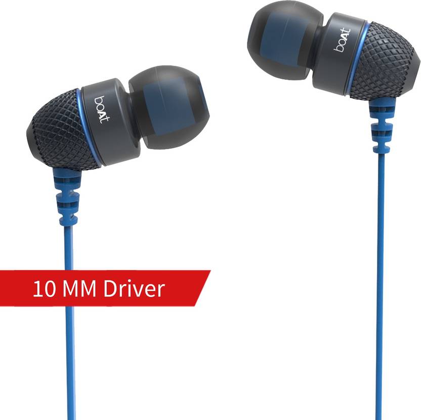 boAt BassHeads 220 Headset with MicÂ Â Blue, In the Ear boAt Headphones