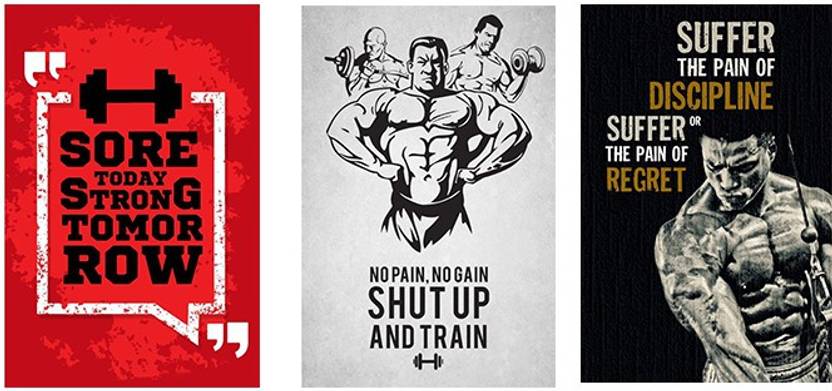 vprint combo pack of gym motivational quote wall poster quotes