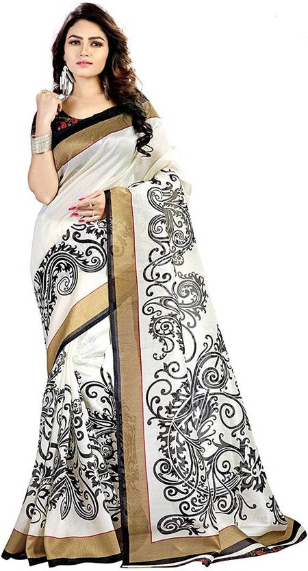 Trendz Style Floral Print Bhagalpuri Polycotton Saree